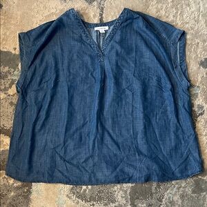 Liz Claiborne Dark Blue Denim Blouse